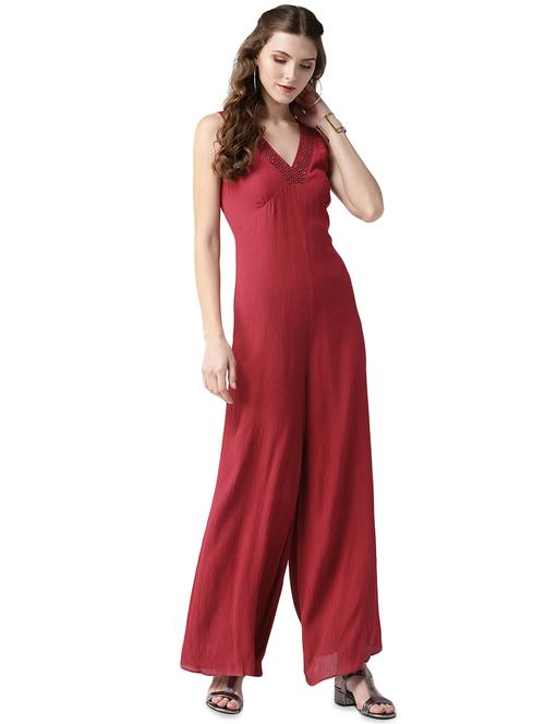 lace detail solid jumpsuit - 16545743 - Very Small Image - 1
