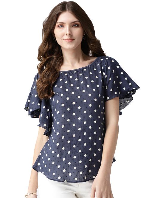 bell sleeved polka dot top - 16545750 - Very Small Image - 1