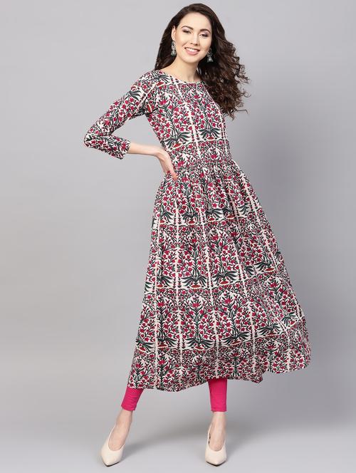 floral flared kurta - 16546547 - Very Small Image - 1
