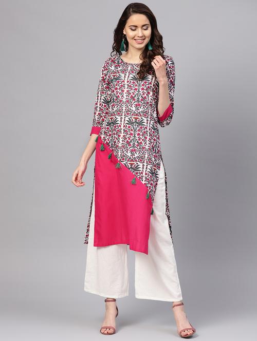 printed straight kurta - 16546552 - Very Small Image - 1