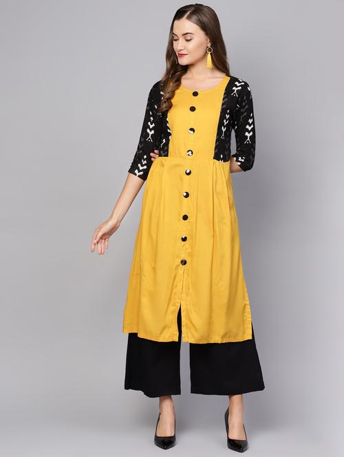 solid straight kurta - 16546579 - Very Small Image - 1