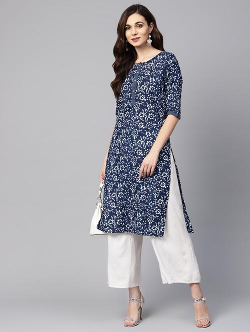 indigo straight kurta - 16546588 - Very Small Image - 1