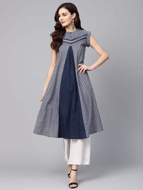 floral a-line kurta - 16546595 - Very Small Image - 1
