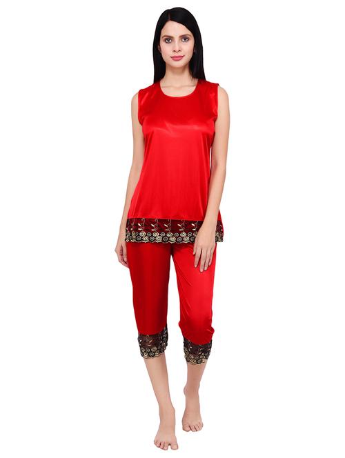 contrast lace detail capri set - 16546765 - Very Small Image - 1