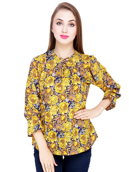 tie up neck floral top - 16547036 - Very Small Image - 1