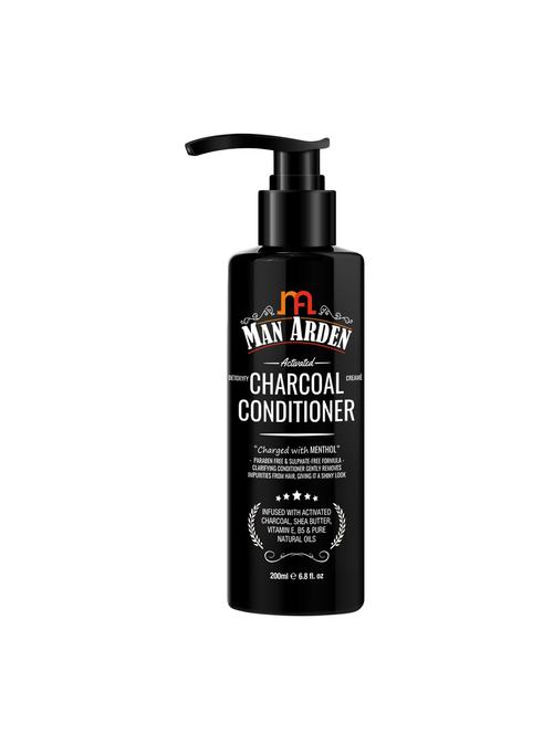 man arden activated charcoal cream conditioner, charged with menthol - 200ml - 16547063 - Very Small Image - 1