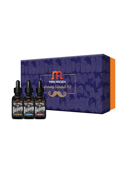 man arden 7x beard oil gift box - royal oud + hydra sport + love spell beard oils set, 30ml each - 16547082 - Very Small Image - 1