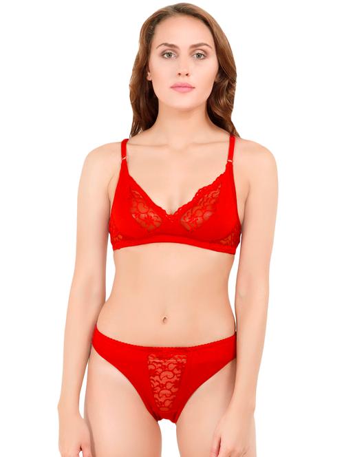 floral patch laced bra & panty set - 16547661 - Very Small Image - 1