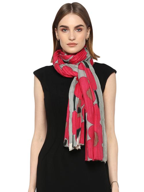 frayed hem abstract print wool stole - 16547839 - Very Small Image - 1
