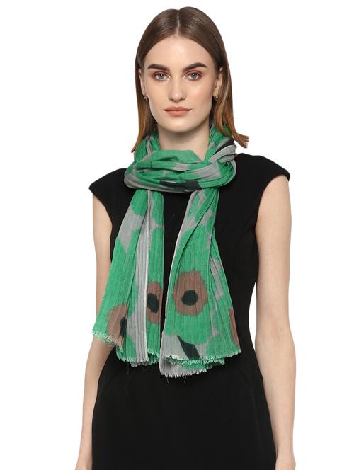 frayed hem abstract print wool stole - 16547841 - Very Small Image - 1