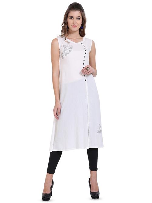 hand embroidery straight kurta - 16547846 - Very Small Image - 1