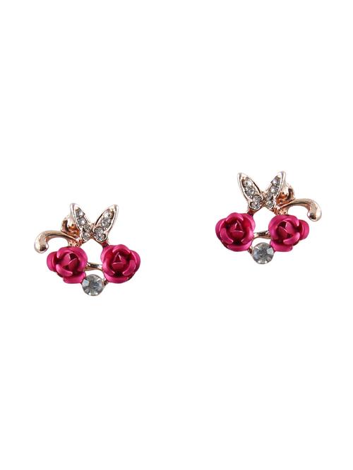 red gold plated studs earring - 16548113 - Very Small Image - 1