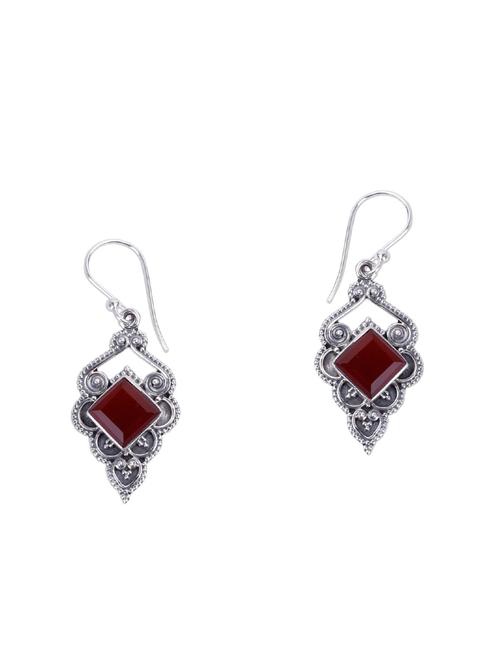 red silver drop earrings - 16548151 - Very Small Image - 1