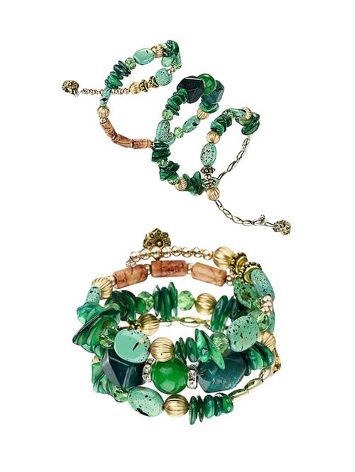 green zinc beaded bracelet - 16548231 - Very Small Image - 1