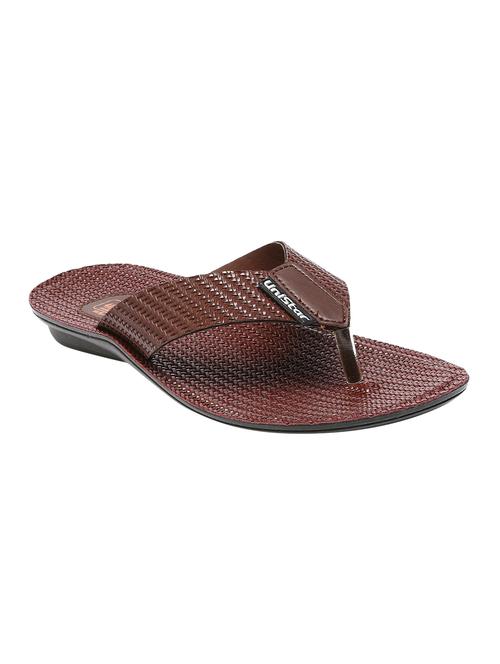 unistar brown leatherette toe separator slippers - 16548378 - Very Small Image - 1
