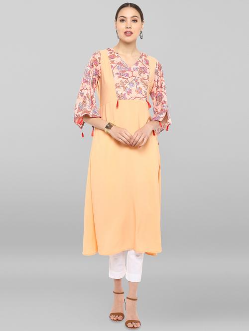 contrast a-line kurta - 16548729 - Very Small Image - 1