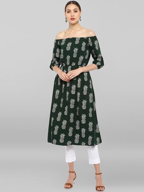 printed a-line kurta - 16548742 - Very Small Image - 1
