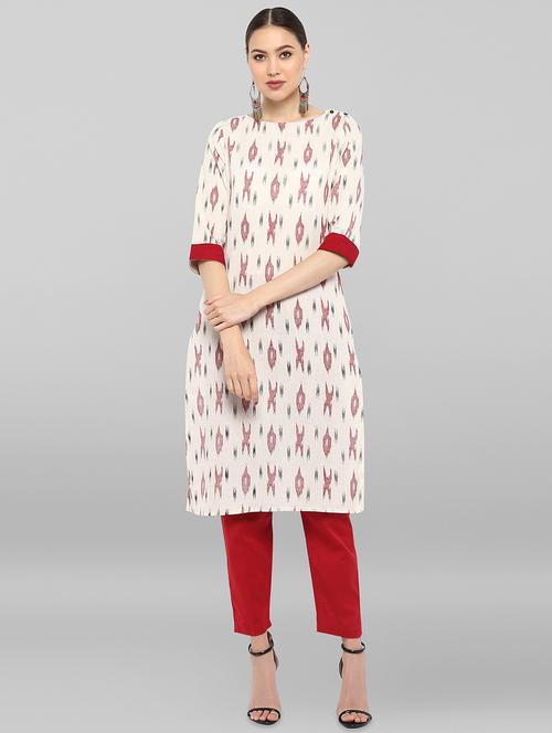 ikat straight kurta - 16548744 - Very Small Image - 1