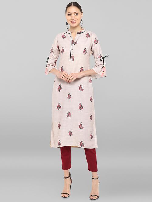 floral straight kurta - 16548760 - Very Small Image - 1