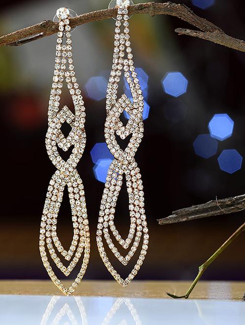 gold crystal drop earrings - 16549041 - Very Small Image - 1