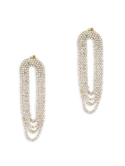 gold crystal drop earrings - 16549051 - Very Small Image - 1