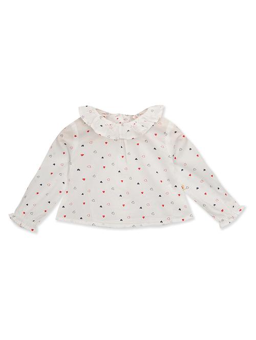 ruffle neck heart print top - 16549123 - Very Small Image - 1