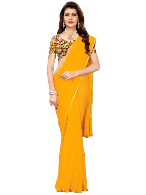 solid woven saree with blouse - 16549459 - Very Small Image - 1