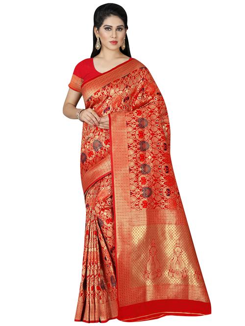 floral woven saree - 16549802 - Very Small Image - 1