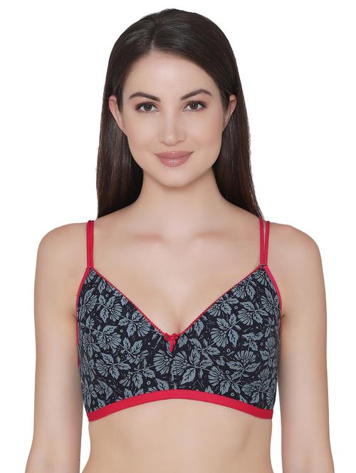 contrast bow patch floral bra - 16549996 - Very Small Image - 1