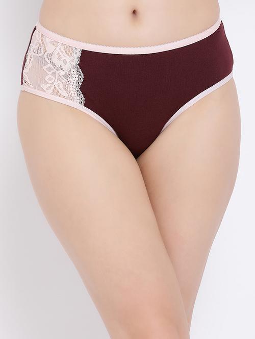 contrast lace hipster panty - 16550002 - Very Small Image - 1