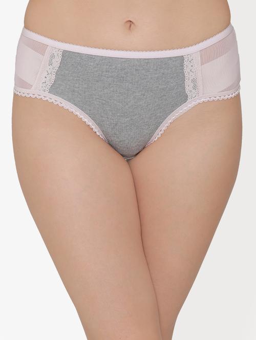 lace detail mesh panel hipster panty - 16550025 - Very Small Image - 1