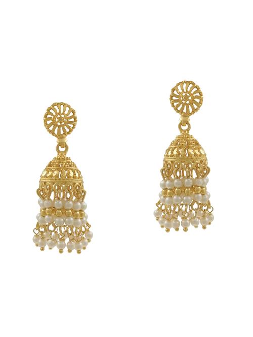 gold tone jhumka earring - 16550440 - Very Small Image - 1