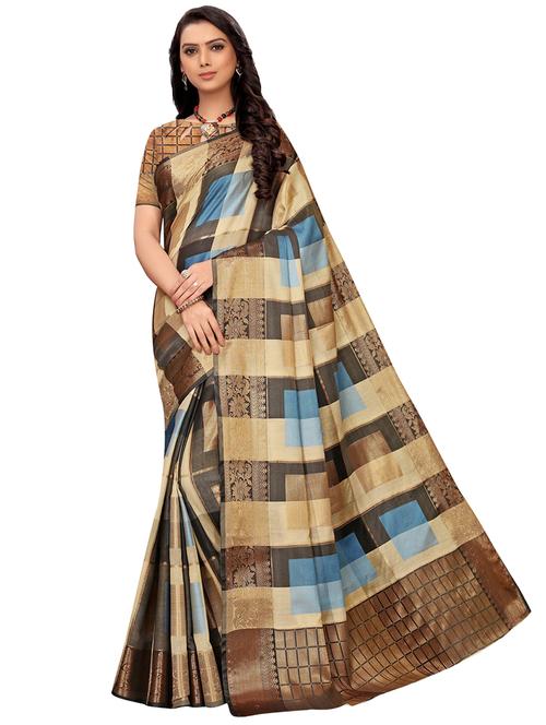 geometrical woven saree with blouse - 16550460 - Very Small Image - 1