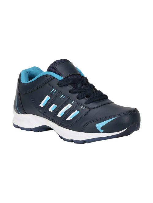 koxko navy blue leatherette lace up sport shoes - 16550647 - Very Small Image - 1