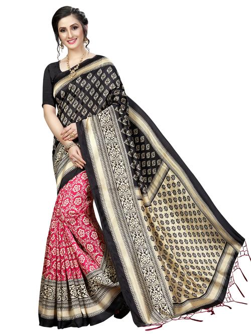 floral mysore silk saree with blouse - 16551147 - Very Small Image - 1