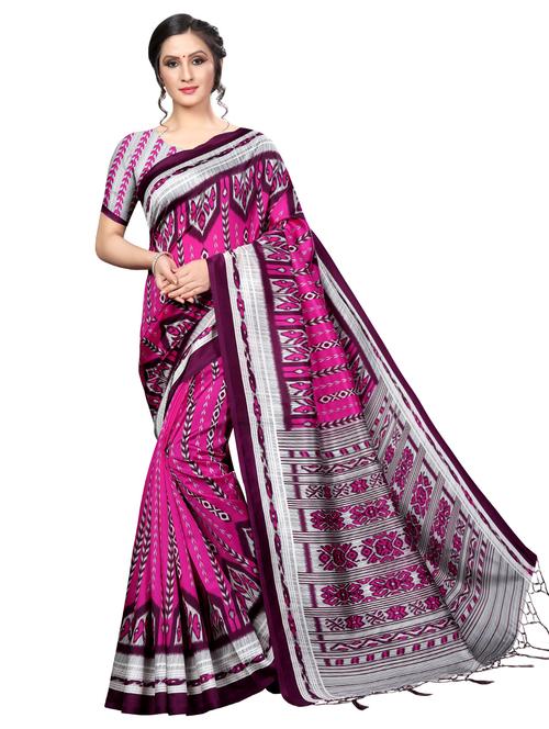 ikat mysore silk saree with blouse - 16551154 - Very Small Image - 1