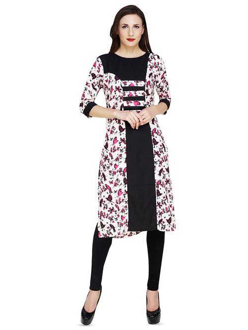 floral printed straight kurta - 16551813 - Very Small Image - 1