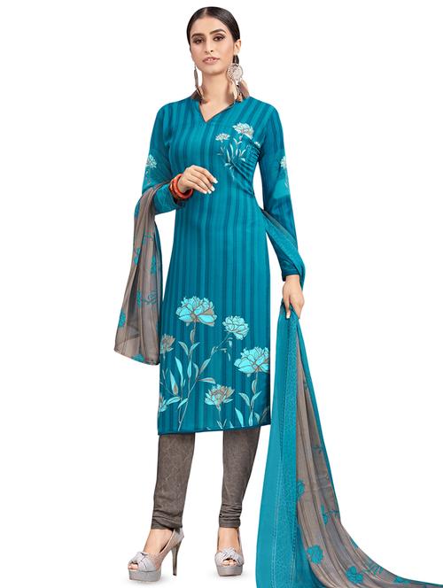 turquoise unstitched suit - 16551859 - Very Small Image - 1