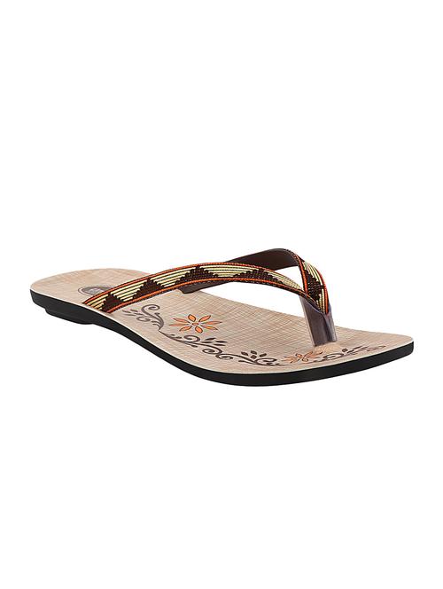 unistar brown toe separator slippers - 16551870 - Very Small Image - 1