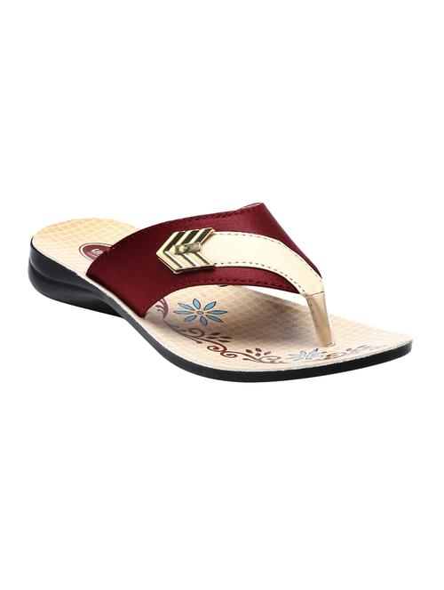 unistar maroon slippers flip flops - 16551886 - Very Small Image - 1