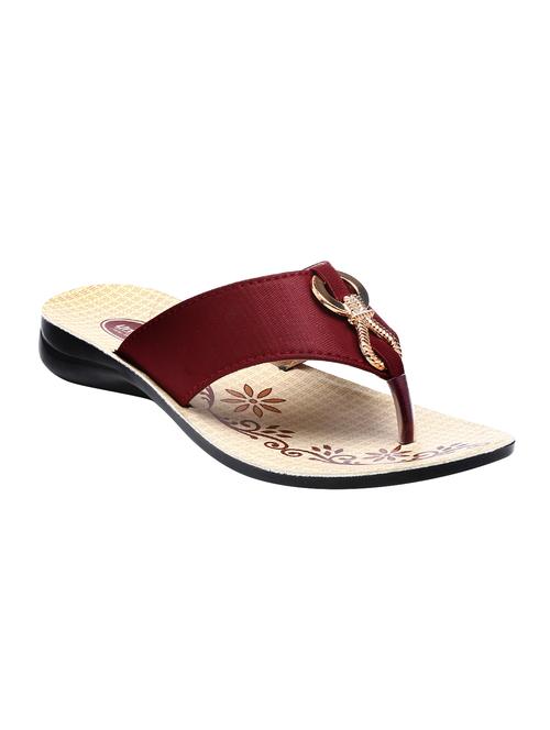 unistar maroon slippers flip flops - 16551887 - Very Small Image - 1
