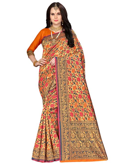 floral patola saree with blouse - 16552208 - Very Small Image - 1