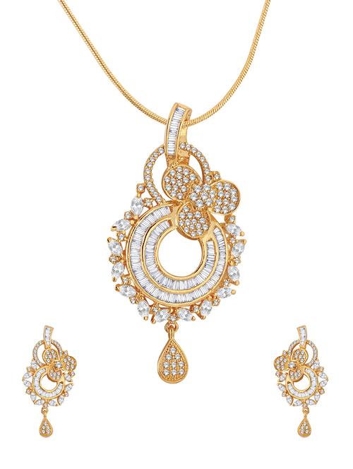 gold brass pendants and earring - 16552493 - Very Small Image - 1