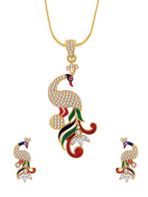 multi colored brass pendants and earring - 16552504 - Very Small Image - 1