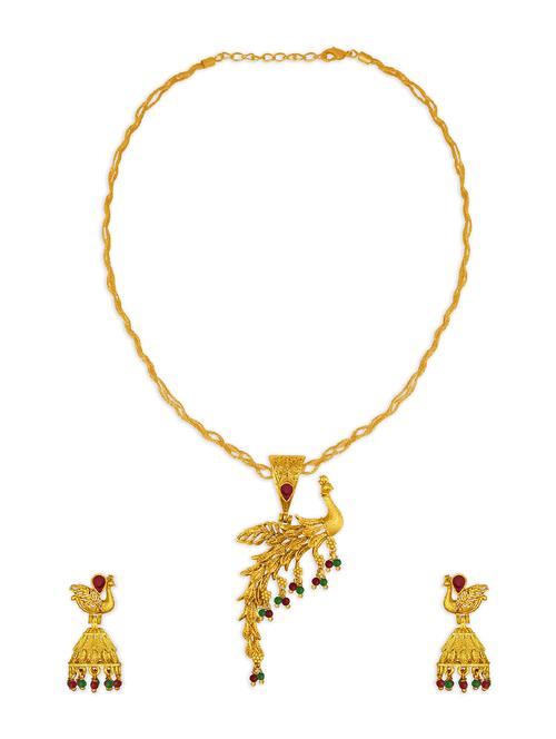 gold brass pendants and earring - 16552525 - Very Small Image - 1