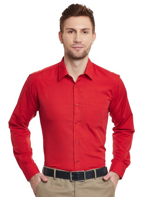 red solid formal shirt - 16552715 - Very Small Image - 1