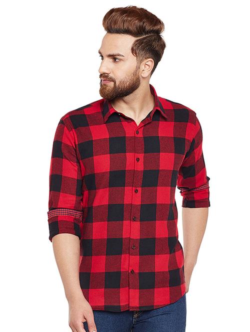 red checkered formal shirt - 16552770 - Very Small Image - 1