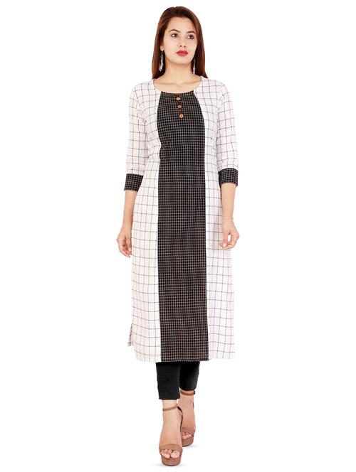 checkered straight kurta - 16553111 - Very Small Image - 1