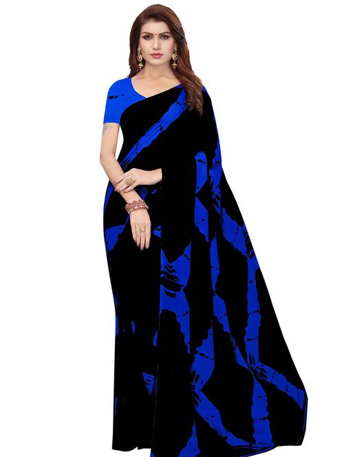 geometric printed saree with blouse - 16553233 - Very Small Image - 1