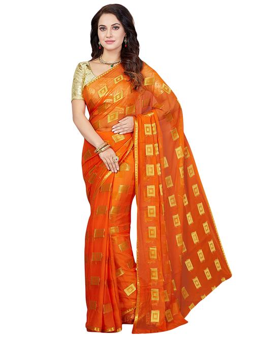self-design woven saree with blouse - 16553366 - Very Small Image - 1